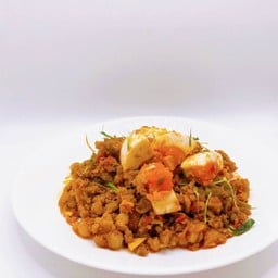 หมูสับผัดพริกขิงไข่เค็ม