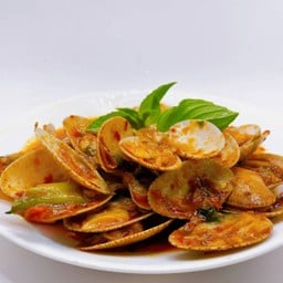 หอยลายผัดน้ำพริกเผา
