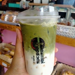 นมหมีมัทฉะลาเต้