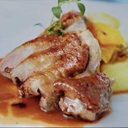 Pan fried Duck Breast  with Orange Sauce (150-200 g.) + Healthy Drink