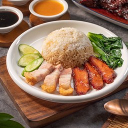 ข้าวหมูรวม (กรอบ+แดง)