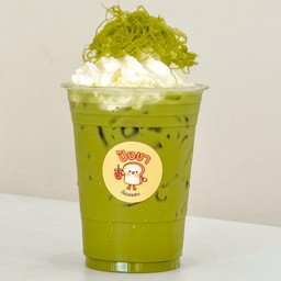 ชาเขียววิปปิ้งครีมฝอยทองใบเตย