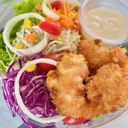 สลัดสุขภาพ (ผักสด+เลือกเนื้อสัตว์ และท๊อปปิ้งได้ตามใจชอบ)