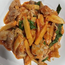 หมูชิ้นผัดพริกแกงหน่อไม้ต้ม   #เป็นกับข้าว#