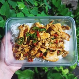 ข้าวกะเพราหมูชิ้น