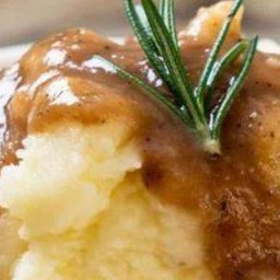 มันบดบราวซอสพริกไทยดำ