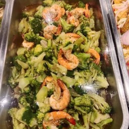 ผัดผักกุ้ง+ข้าว