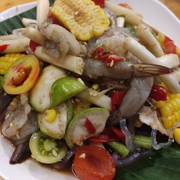 ตำเหลาไหลบัวกุ้งสดไข่แดงเค็ม