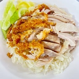 ไก่ต้ม+ไก่ทอด