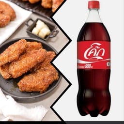 [อร่อยซ่ากับโค้ก] ไก่ทอด 6 ชิ้น +  โค้ก ออริจินัล (ขวด)