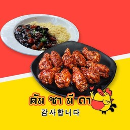 จาจังเมียน M+ไก่เกาหลีปีกบน10ชิ้น