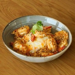 กุ้งกระเทียมไข่ข้น
