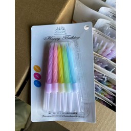 เทียนสั้น สีพาสเทล 10 แท่ง