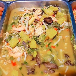 แกงเลียงกุ้งสด+ข้าว