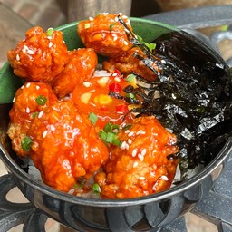 ข้าวไข่ดอง+ไก่เกาหลีสไปซี่