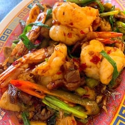 กุ้งนาผัดน้ำพริกเผาบะเต็ง(ทวีชัย)