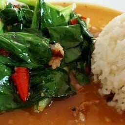 ข้าวราดคะน้าปลาเค็ม