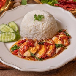 K39. ข้าวกระเพราเป็ดย่าง
