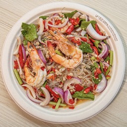 ยำวุ้นเส้นกุ้งหมูสับ