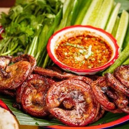 ไส้อ่อนหมูย่าง