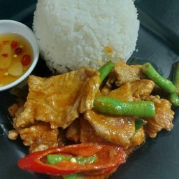 ข้าวพริกแกงหมูชิ้น