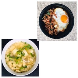 [เซตสุดฮิต] กะเพราหมูสับ + แกงจืดไข่น้ำหมูสับ
