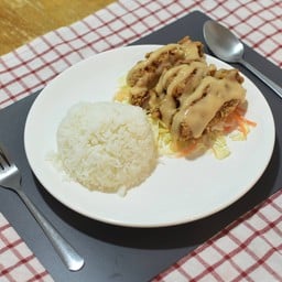 ข้าวไก่ทอดซอสครีมมะนาว ไซส์ M