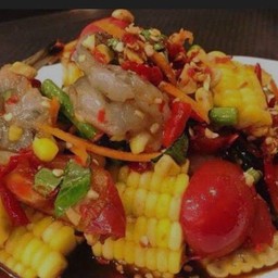 ตำข้าวโพดกุ้งสด