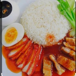 ข้าวหมูแดง-หมูกรอบ