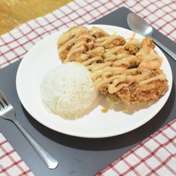 ข้าวไก่ทอดซอสครีมมะนาว ไซส์ L
