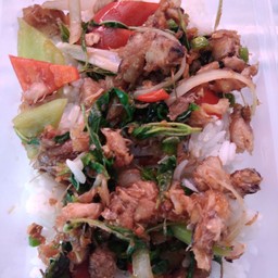 กระเพรากั้ง+ปูราดข้าว