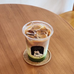 Matcha latte espresso shot