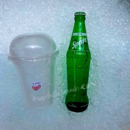 น้ำสไปรท์ + แก้วน้ำแข็ง