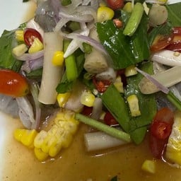 ยำไหลบัวกุ้งสด