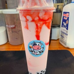 นมสดสตอเบอรี่ (ปั่น)