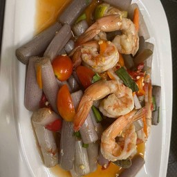 ตำไหลบัวกุ้งสด