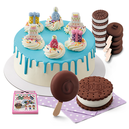Set B : 1 DQ® Happy Birthday Sugar Decor Ice Cream Cake 2019 + 6 DQ® Dilly Bar + 6 DQ® Sandwich + Candle