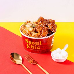 ข้าวไก่กรอบเกาหลี+กิมจิ M