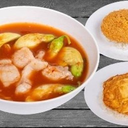 ข้าวไข่เจียว+แกงส้มผักรวม