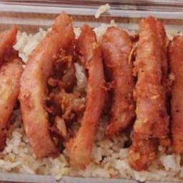 ข้าวหมูทอด อร่อยจริง