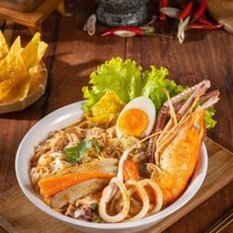 เกาเหลาทะเล - ต้มยำน้ำข้น (กุ้ง + ปลาหมึก)