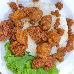 Fried Chicken Korean Sauce With Rice