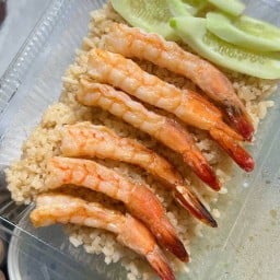 ข้าวกุ้งแกะ ข้าวคลุกน้ำพริก บ้านโป่ง