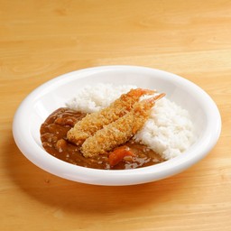 ข้าวแกงกระหรี่กุ้งทอด