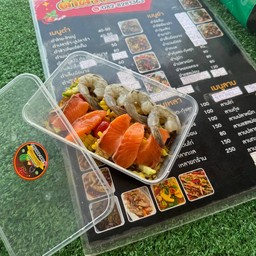 ยำแซลม่อนกุ้งสด