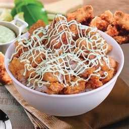 ข้าวไก่คาราอาเกะ ซอสวาซาบิมายองเนส