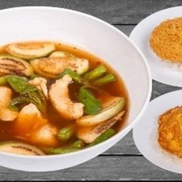 ข้าวไข่เจียว+แกงป่า