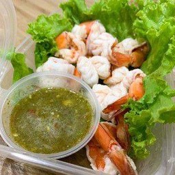 กุ้งลวก+น้ำจิ้มซีฟุ๊ด