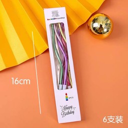 เทียนวันเกิด แบบเกลียว สีเมทัลลิค