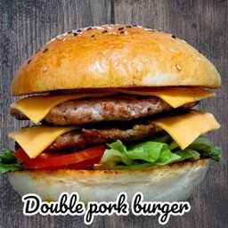 ดับเบิลเบอร์เกอร์หมู Double pork burger